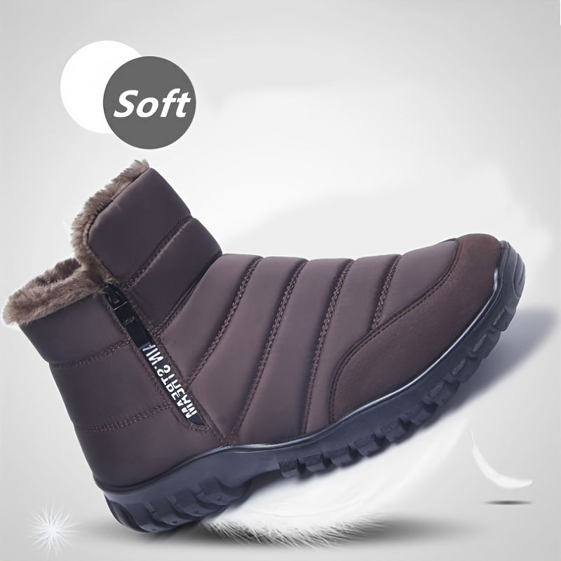 Waterproof Snow Boots, Warm Fleece Cozy Outdoor Hiking