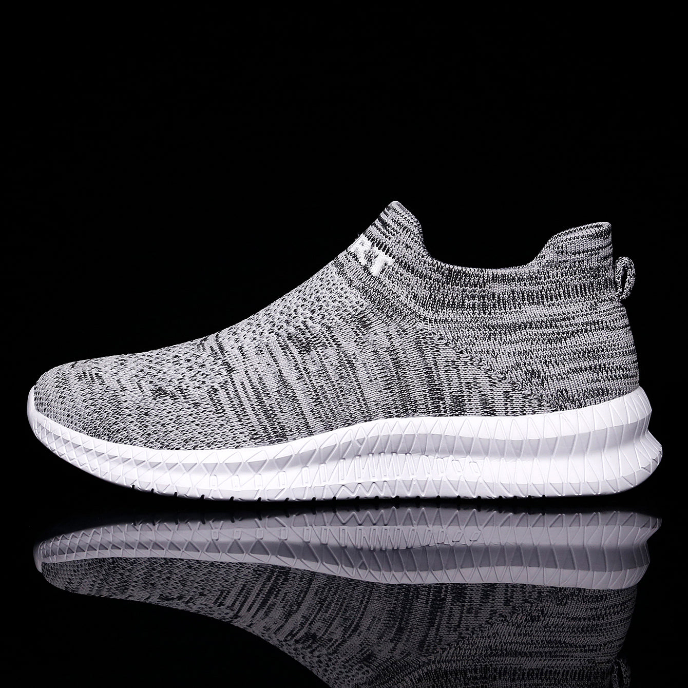 Knit Breathable Slip On Running Shoes, Comfy Sneaker