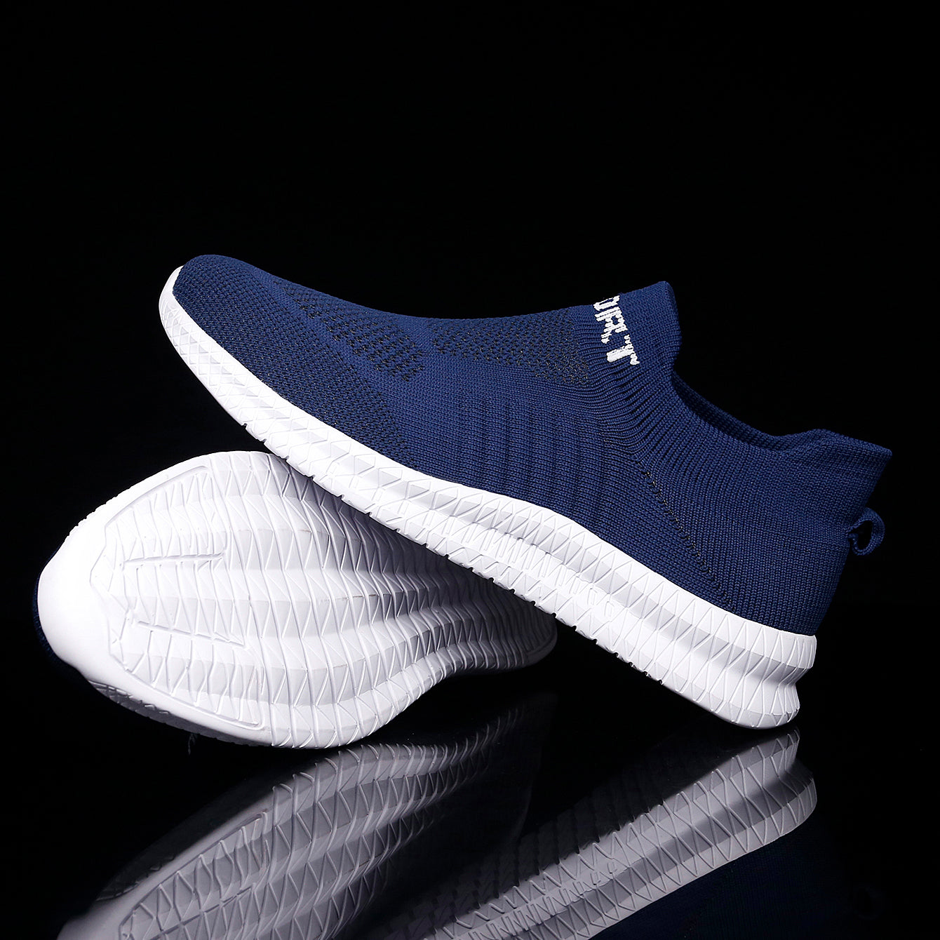 Knit Breathable Slip On Running Shoes, Comfy Sneaker