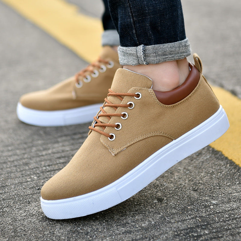 Fashion Canvas Lace-Up Skate Shoes, Comfortable Sneakers