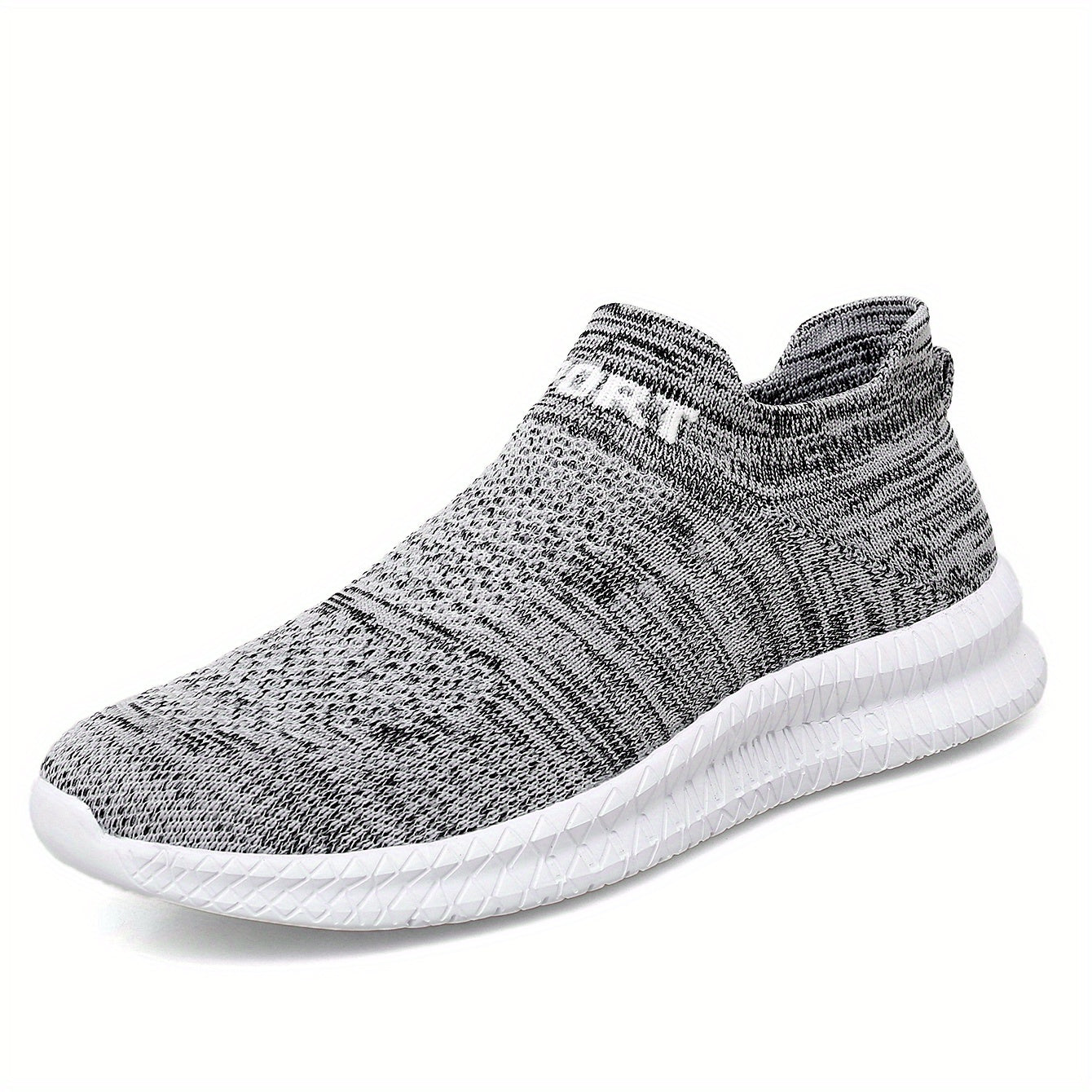 Knit Breathable Slip On Running Shoes, Comfy Sneaker