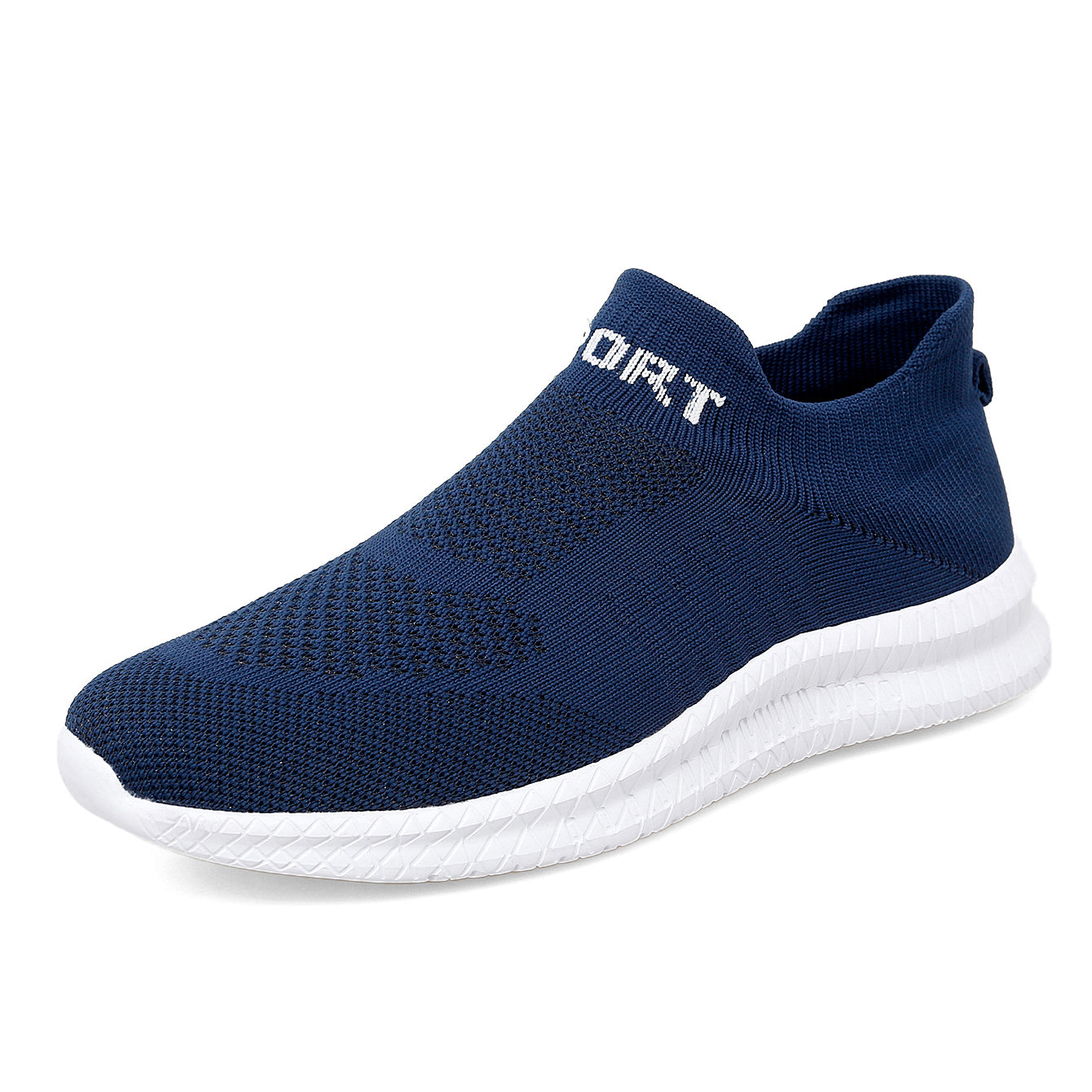 Knit Breathable Slip On Running Shoes, Comfy Sneaker