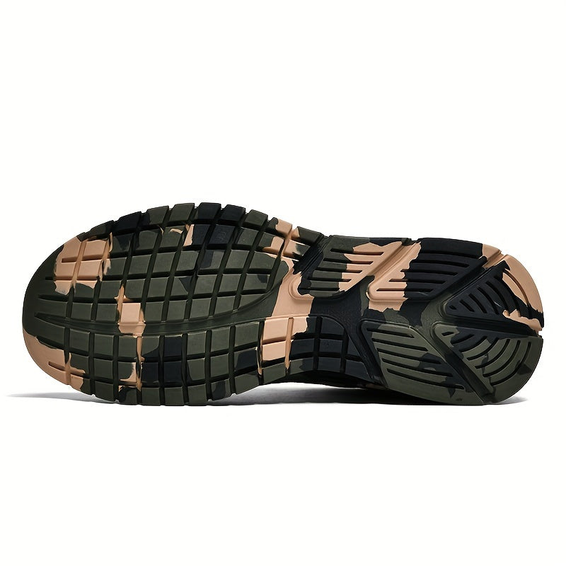 Trendy Woven Knit Camouflage Sneakers, Breathable Shoes