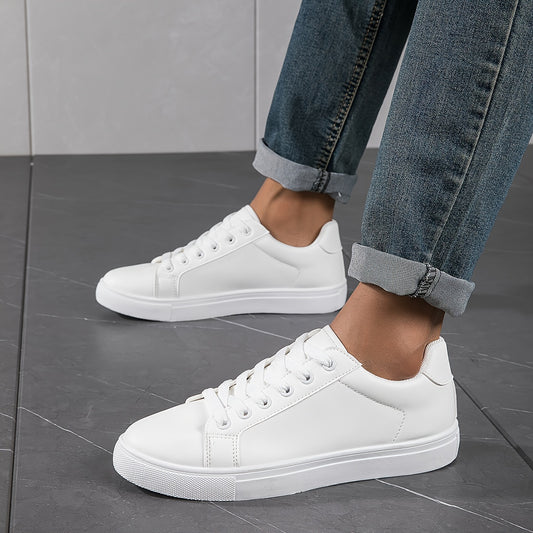 PLUS SIZE Solid Skate Shoes, Comfy Casual Sneakers