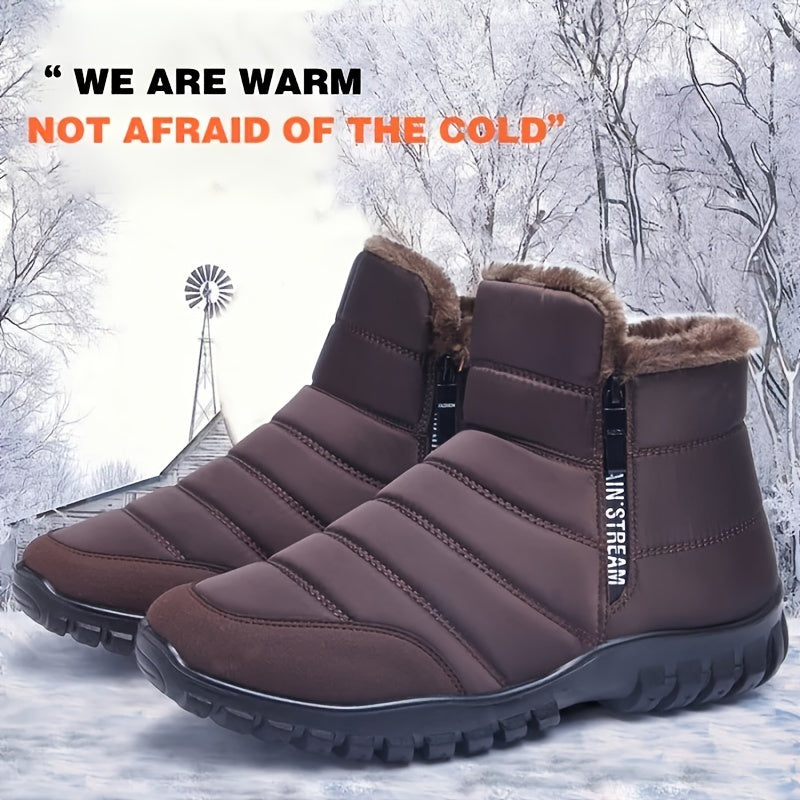 Waterproof Snow Boots, Warm Fleece Cozy Outdoor Hiking