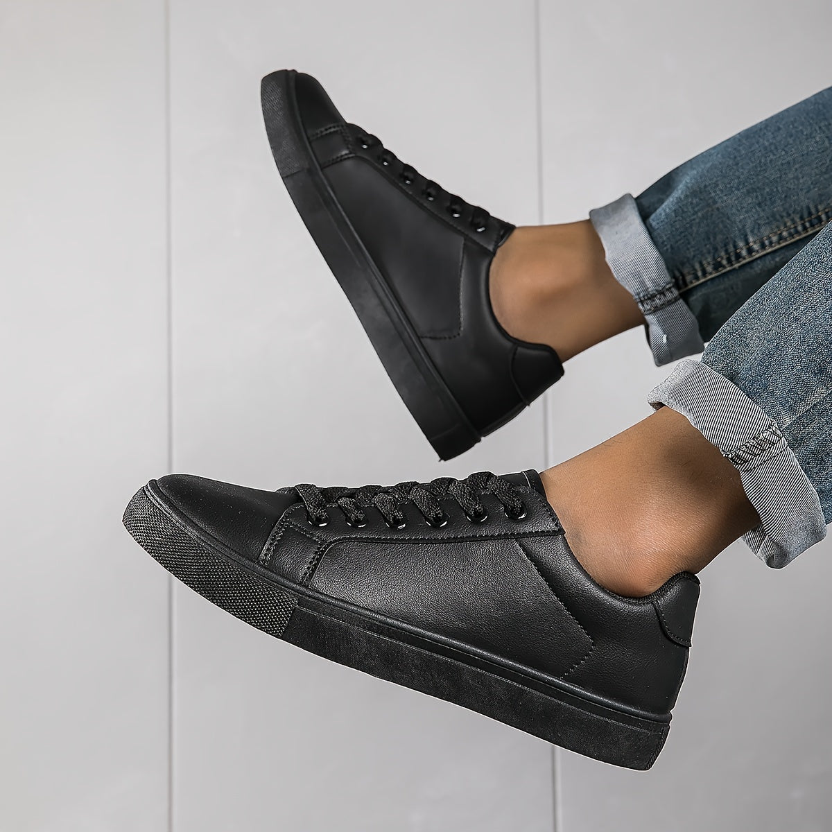 PLUS SIZE Solid Skate Shoes, Comfy Casual Sneakers