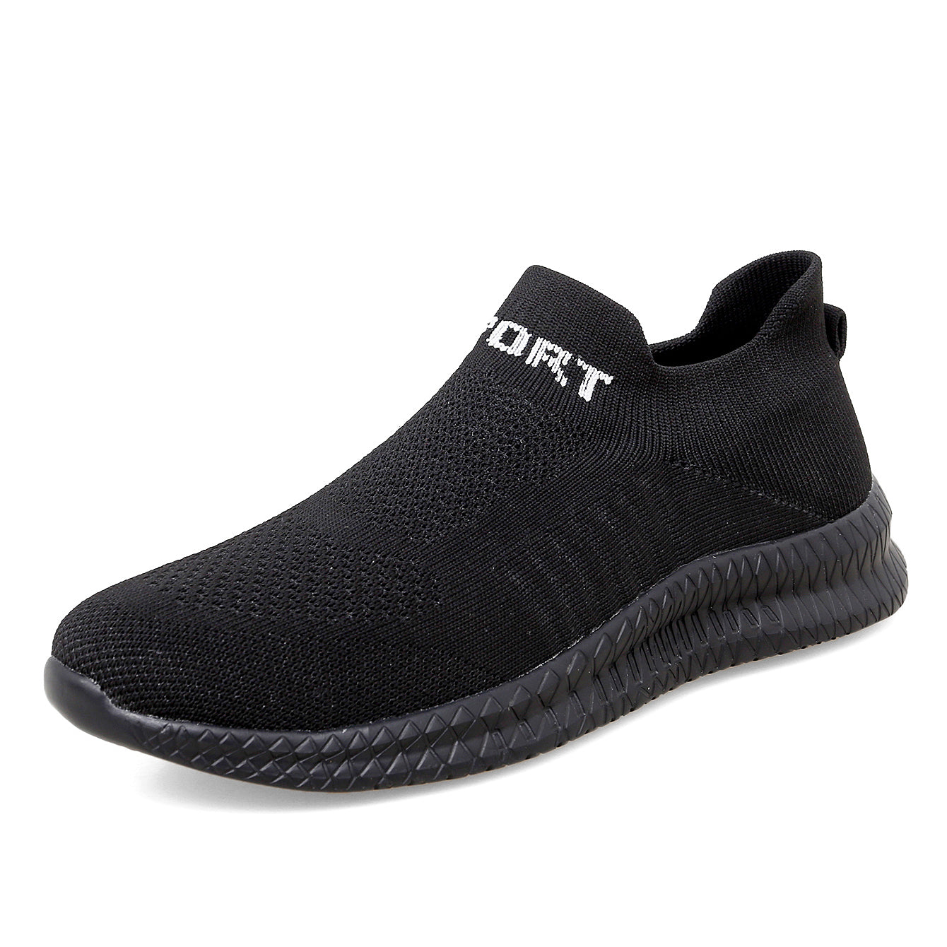 Knit Breathable Slip On Running Shoes, Comfy Sneaker