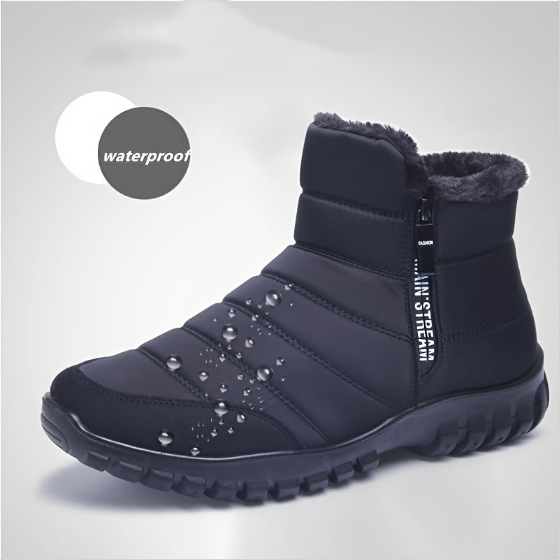 Waterproof Snow Boots, Warm Fleece Cozy Outdoor Hiking