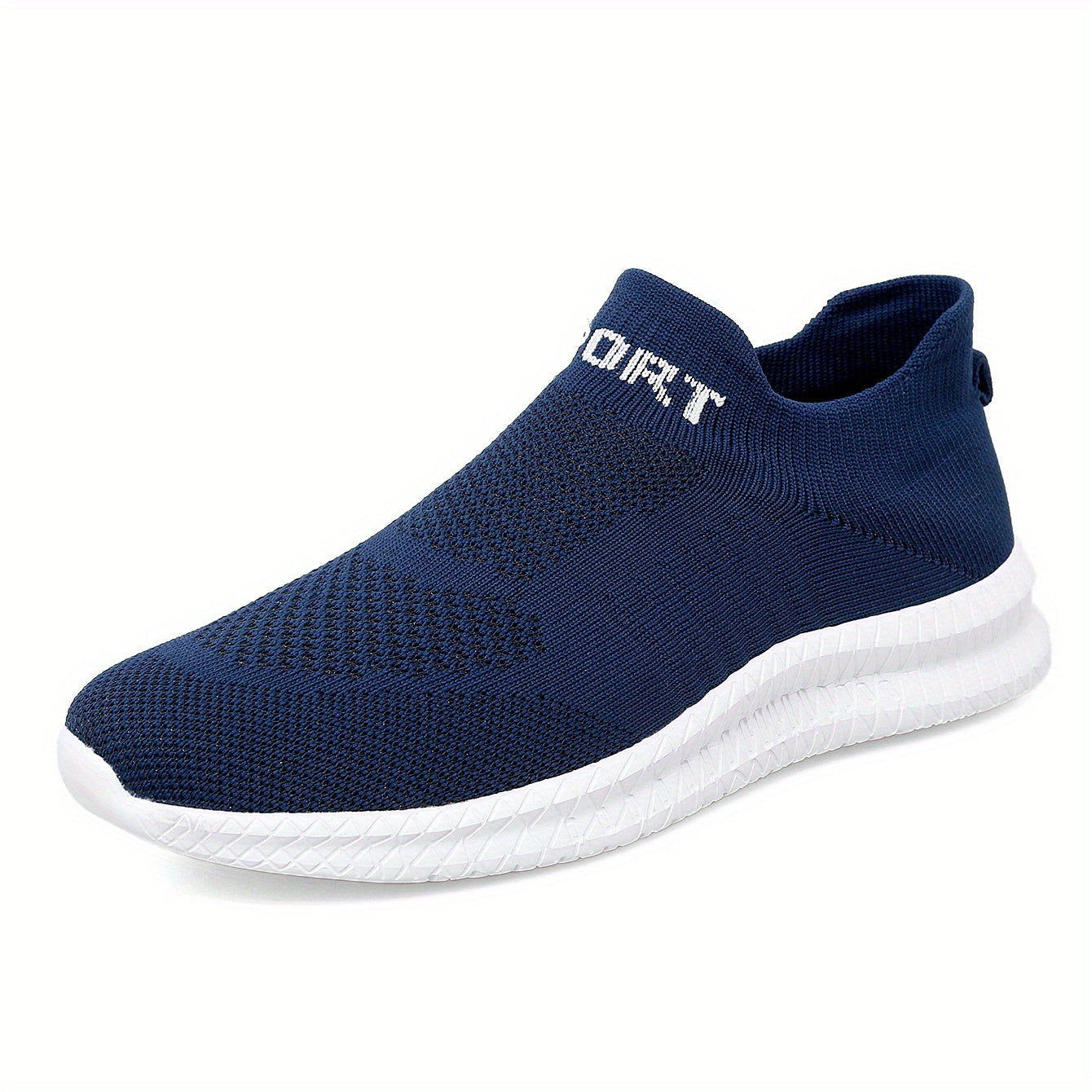 Knit Breathable Slip On Running Shoes, Comfy Sneaker