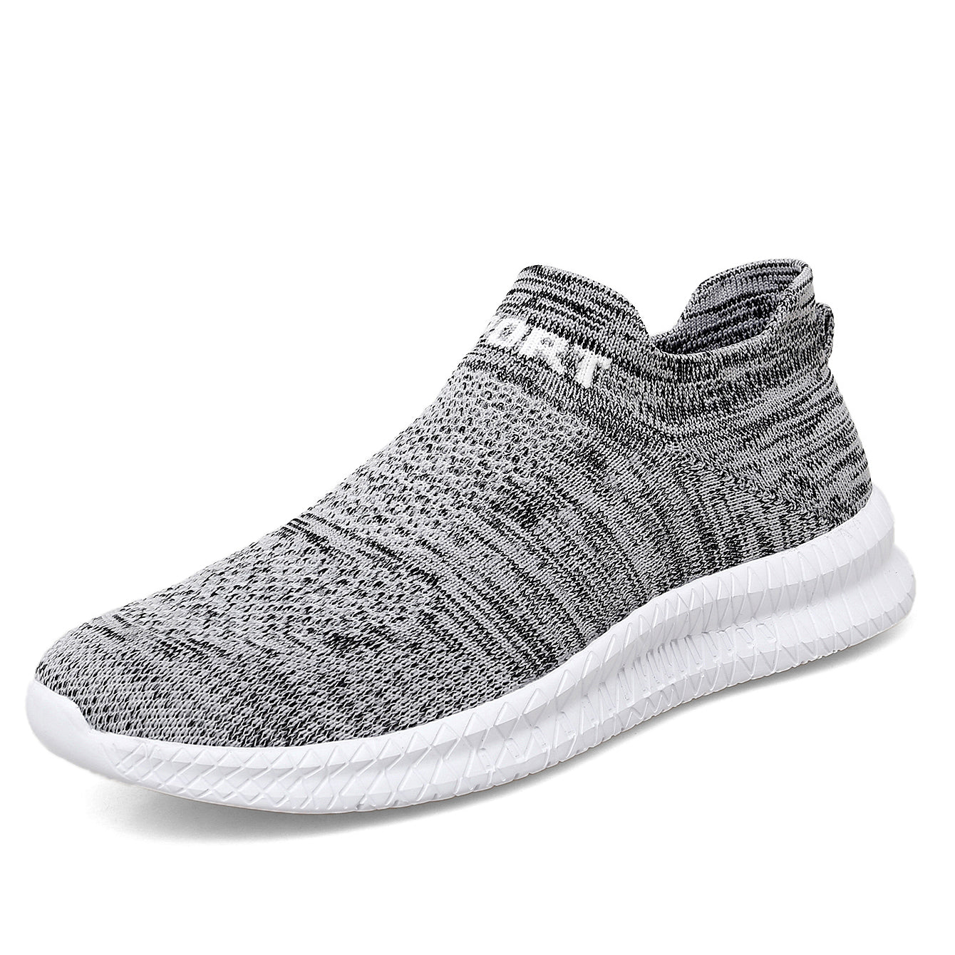 Knit Breathable Slip On Running Shoes, Comfy Sneaker